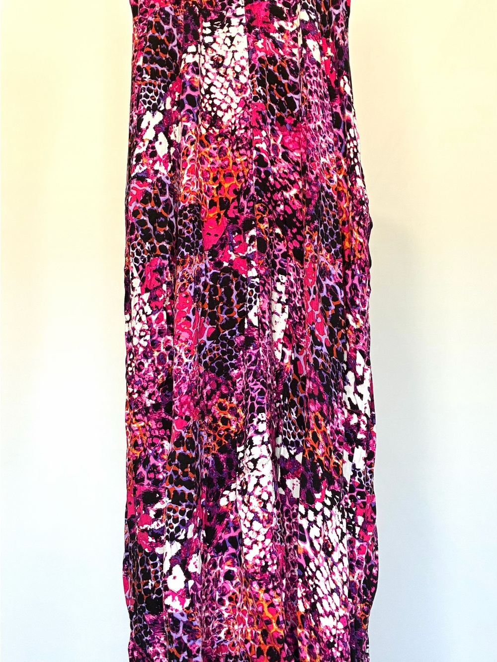 lovestitch Fuchsia & Black Animal-Print Maxi Skirt